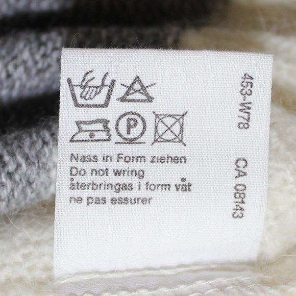 VTG Lucia Grey White Stripes  Cardigan button down  Wool Blended Size Large (12) - Picture 6 of 11